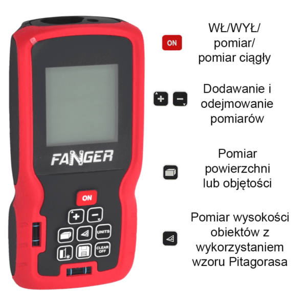 Dalmierz laserowy Fanger LaserPoint Pro 100m + futerał - obrazek 9