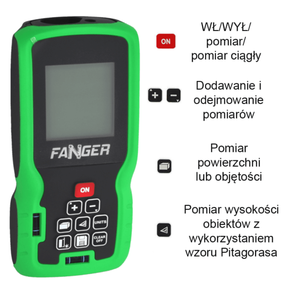 Dalmierz laserowy Fanger LaserPoint Pro Green 100m + futerał - obrazek 11